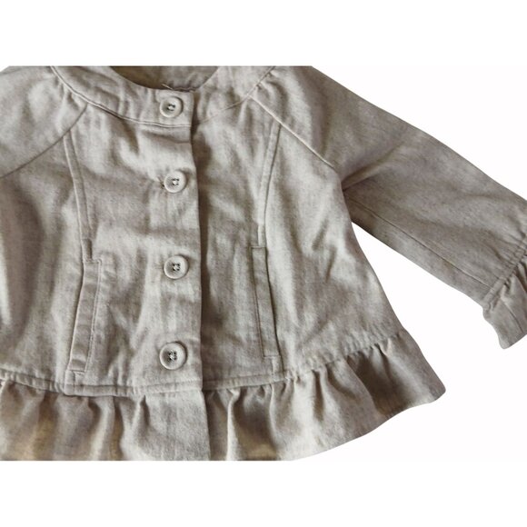 Janie and Jack Wool Blend  Lined Jacket Ruffle Hem 12 24 Mo Wool Viscose Blend - Picture 3 of 12